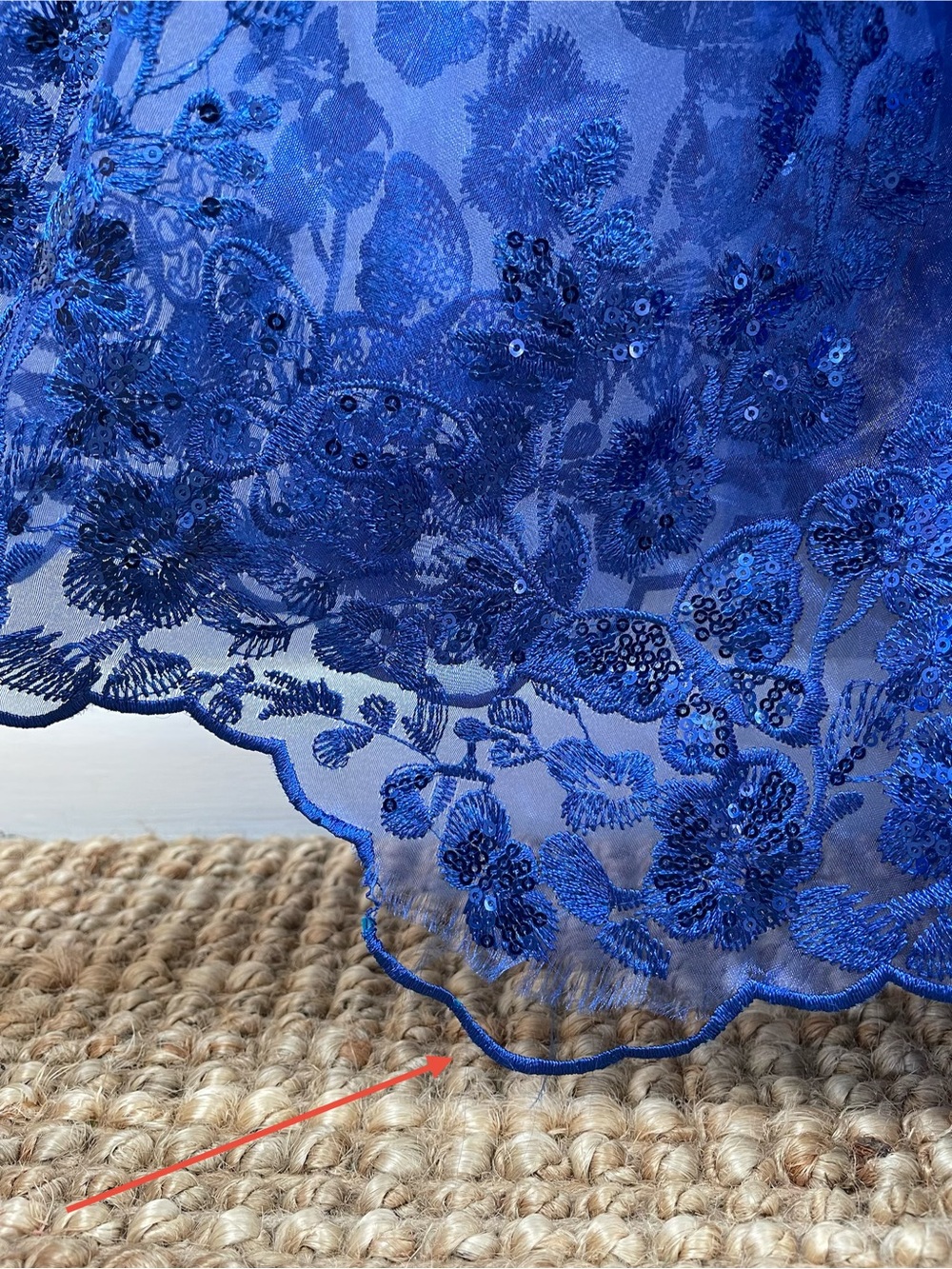FLAWED Jovani Blue Prom Dress Sequin Corset High Slit Formal Pageant Gown, Sz 2 - Picture 11 of 14
